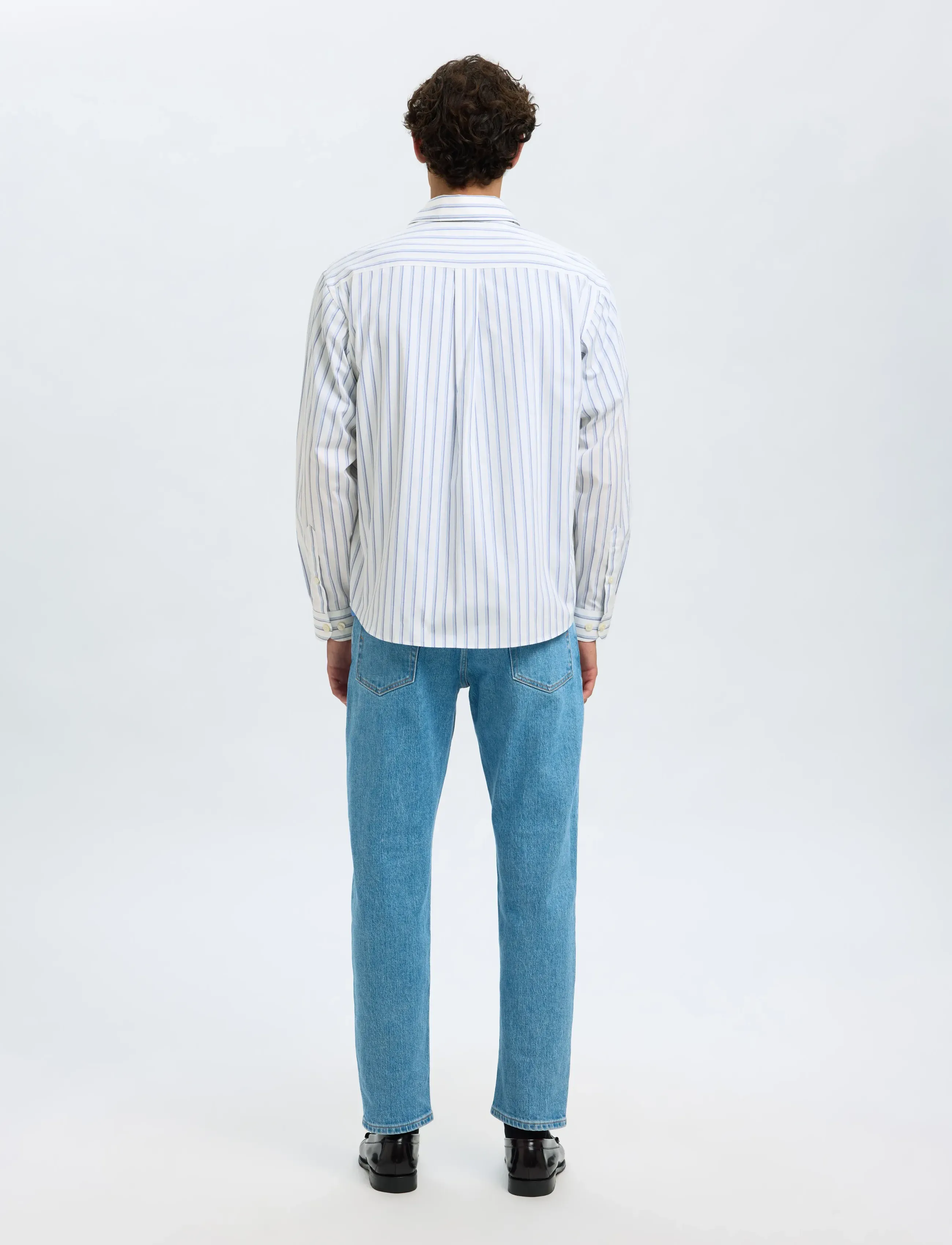 Selected - SLHRLXHENRI STRIPE LS SHIRT - striped shirts - white - 2