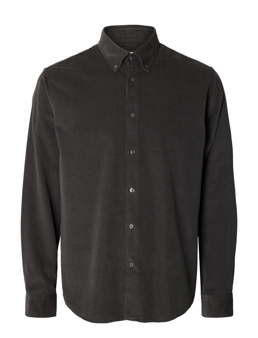 Selected - SLMREGCOLE DANNI CORD BD LS SHIRT NOOS - cordhemden - dark shadow - 1