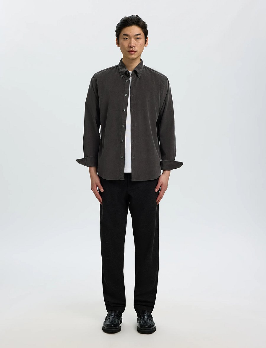 Selected - SLMREGCOLE DANNI CORD BD LS SHIRT NOOS - cordhemden - dark shadow - 3