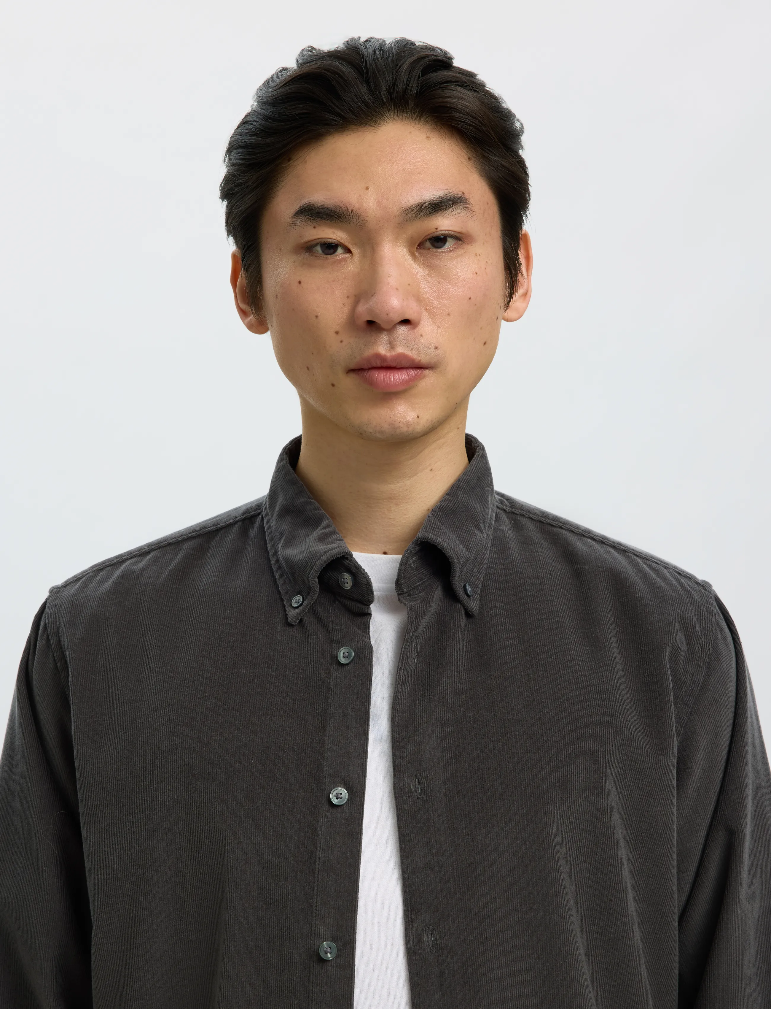 Selected - SLMREGCOLE DANNI CORD BD LS SHIRT NOOS - cordhemden - dark shadow - 4
