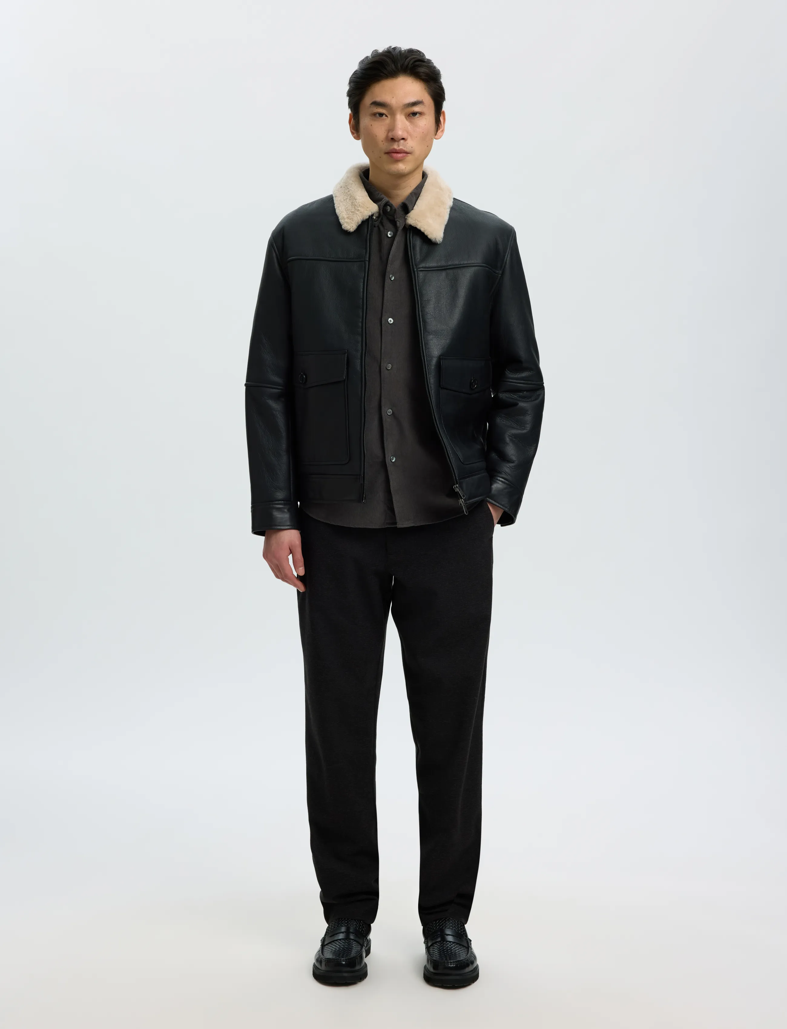 Selected - SLMREGCOLE DANNI CORD BD LS SHIRT NOOS - cordhemden - dark shadow - 5
