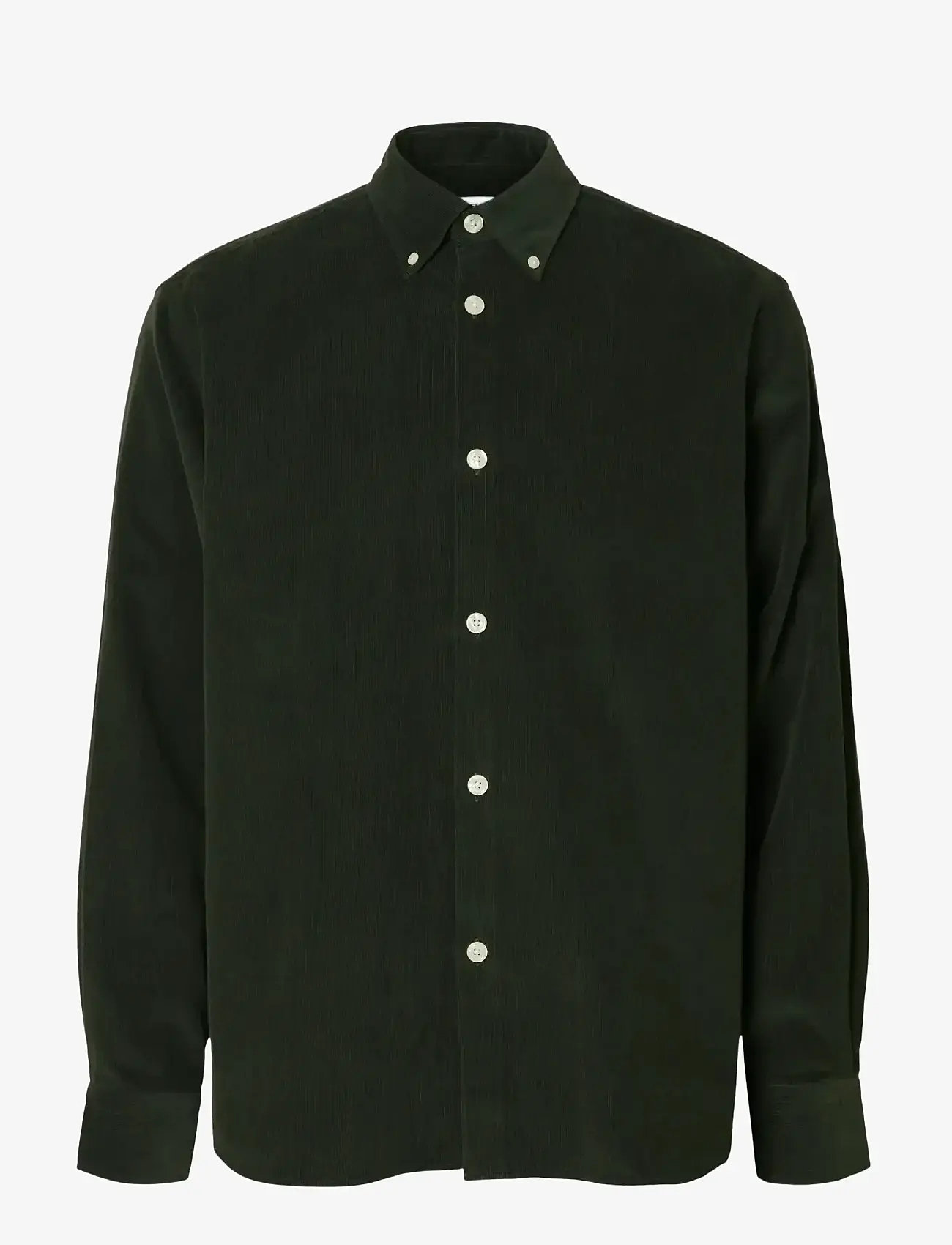 Selected - SLMREGCOLE DANNI CORD BD LS SHIRT NOOS - corduroy shirts - deep forest - 1