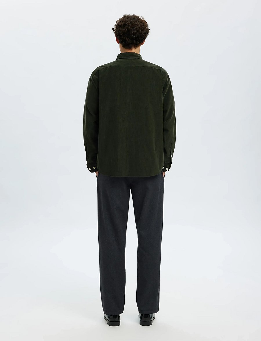 Selected - SLMREGCOLE DANNI CORD BD LS SHIRT NOOS - fløjlsskjorter - deep forest - 2
