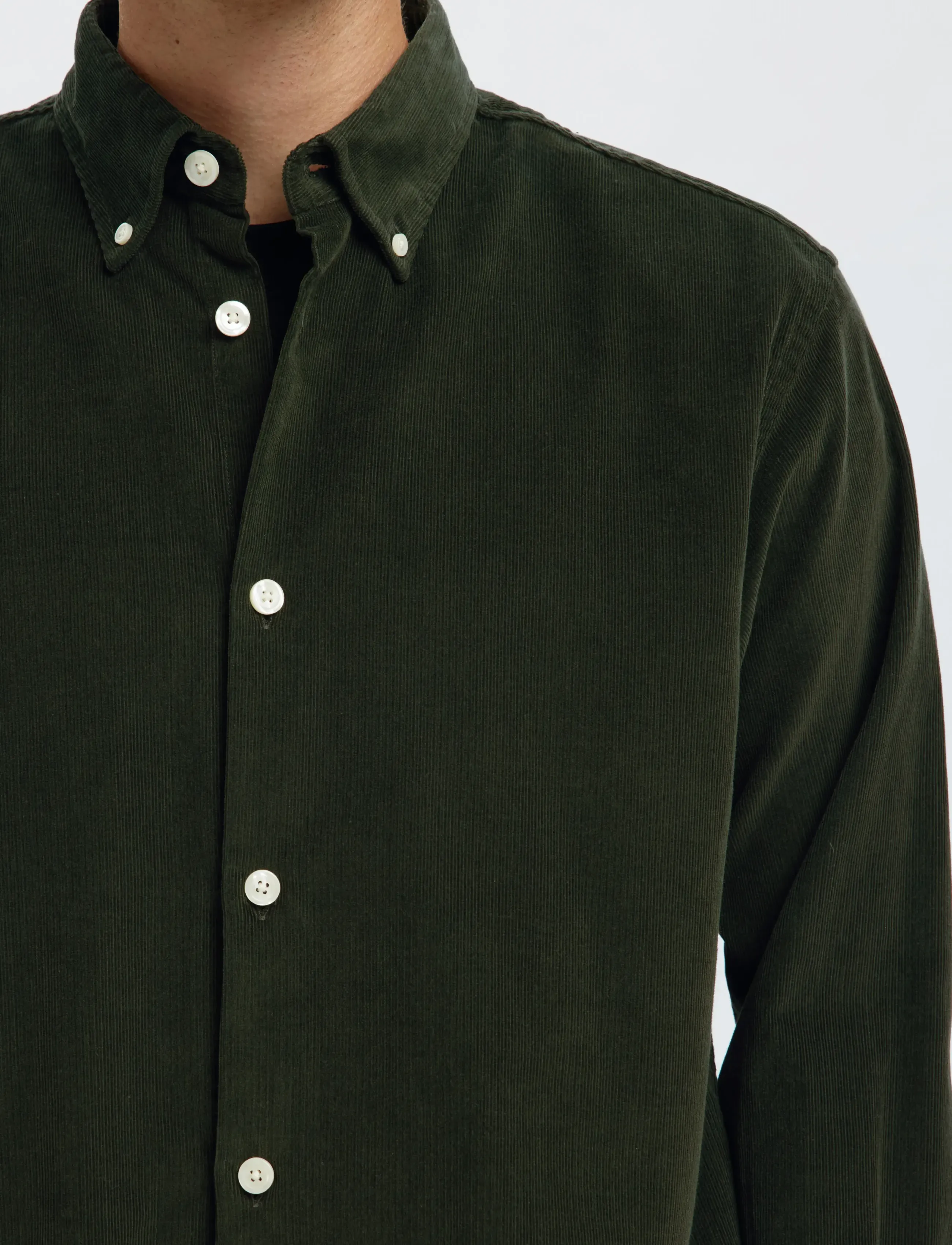Selected - SLMREGCOLE DANNI CORD BD LS SHIRT NOOS - fløjlsskjorter - deep forest - 4