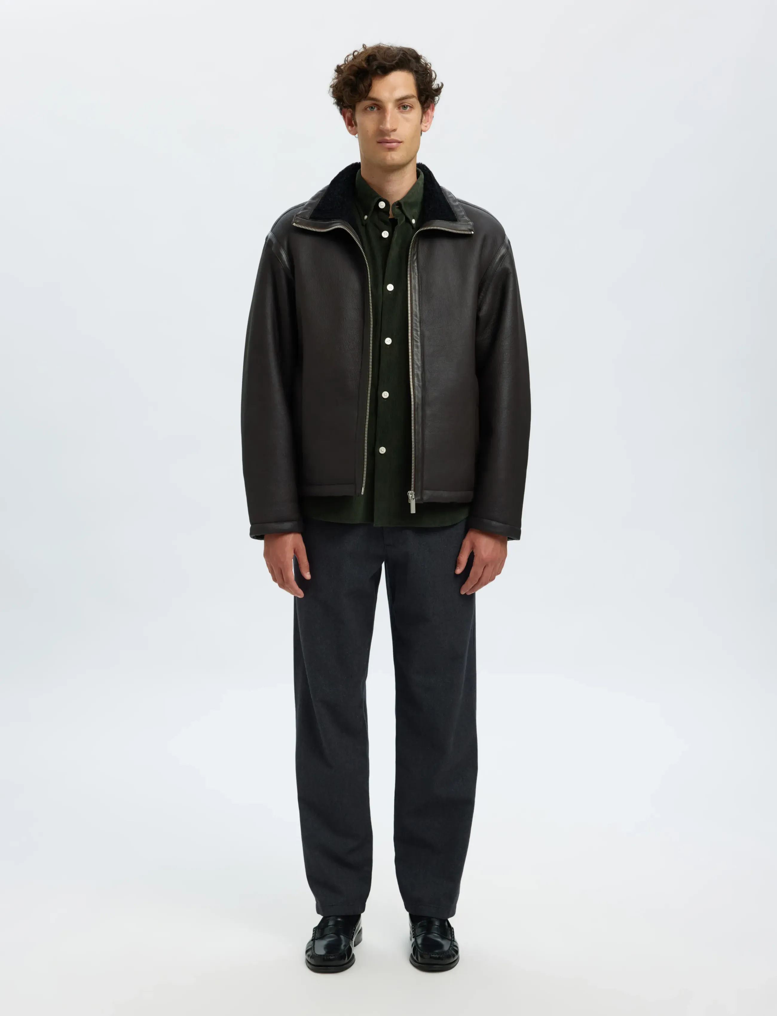 Selected - SLMREGCOLE DANNI CORD BD LS SHIRT NOOS - fløjlsskjorter - deep forest - 5