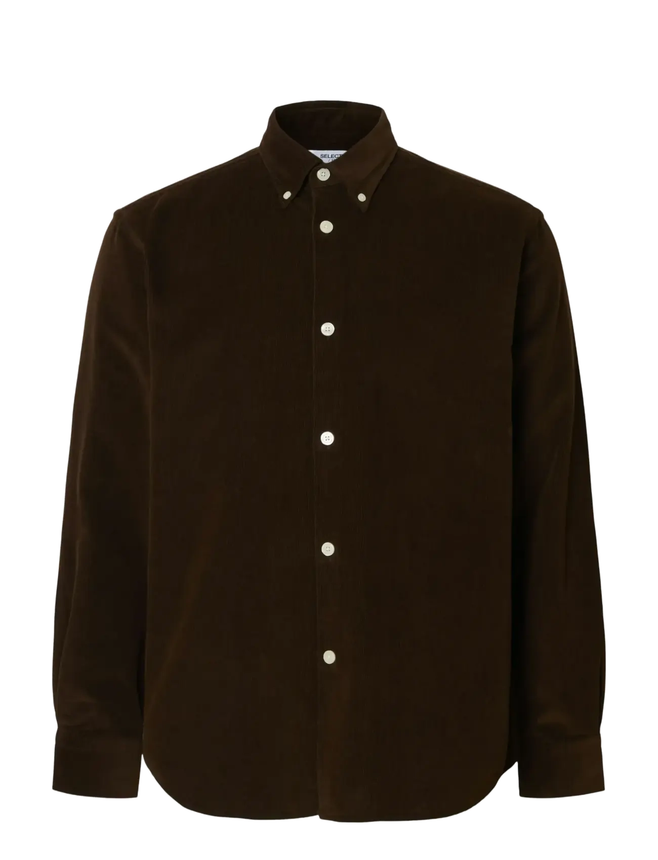 SELECTED Slmregcole Danni Cord Bd Ls Shirt Noos Braun - L - Herren