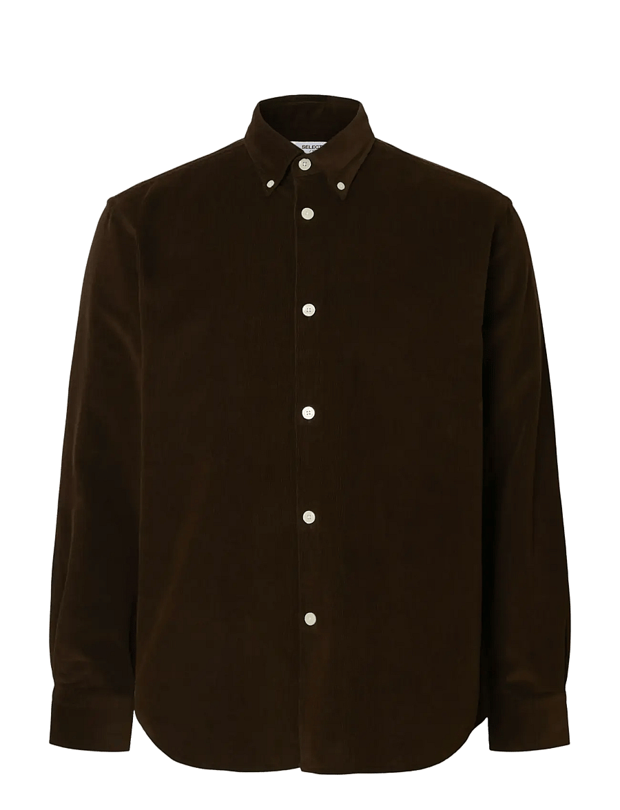 Selected - SLMREGCOLE DANNI CORD BD LS SHIRT NOOS - cordhemden - demitasse - 1