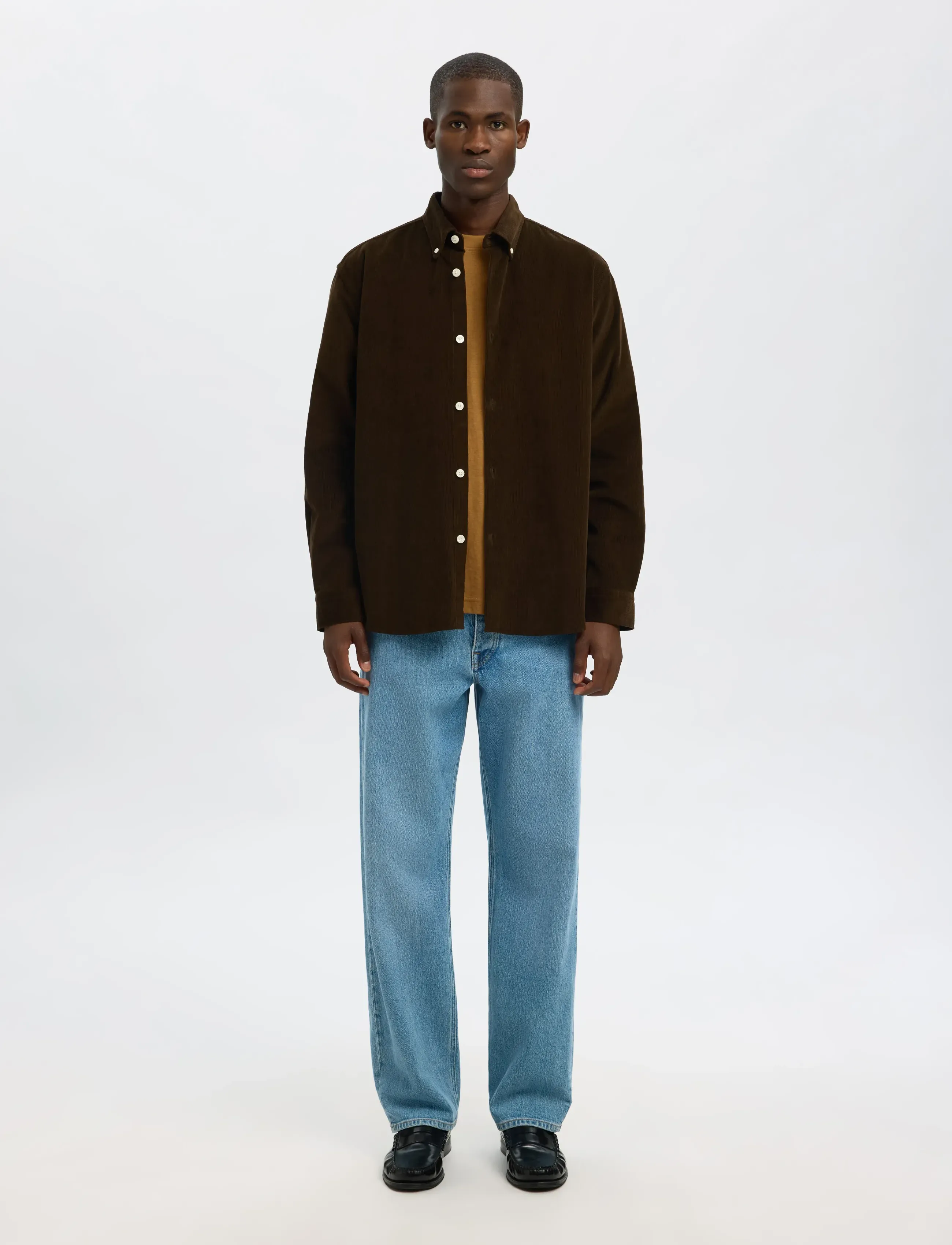 Selected - SLMREGCOLE DANNI CORD BD LS SHIRT NOOS - cordhemden - demitasse - 3