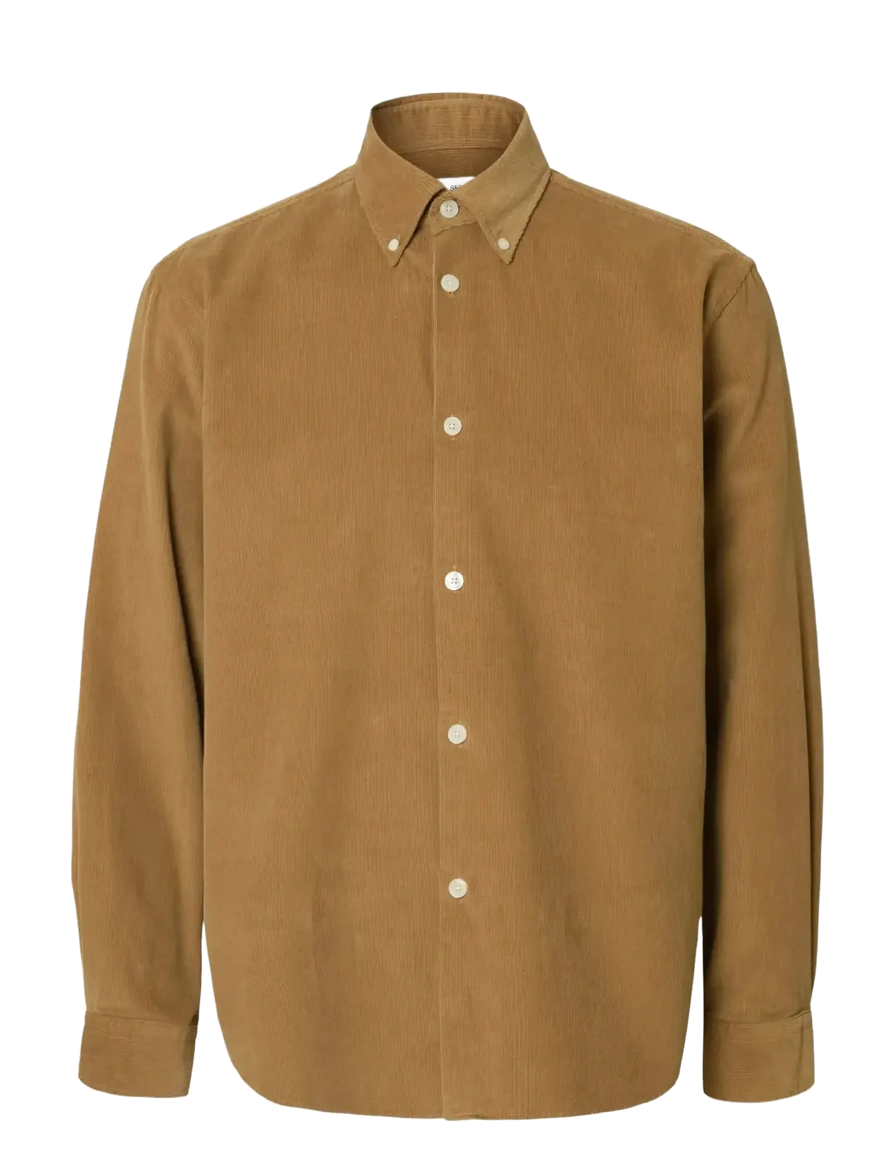 Selected SLMREGCOLE DANNI CORD BD LS SHIRT NOOS - Hemden - KELP / beige