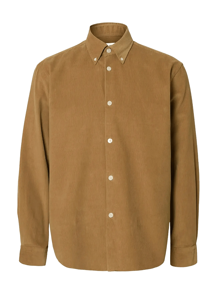 Selected - SLMREGCOLE DANNI CORD BD LS SHIRT NOOS - fløjlsskjorter - kelp - 1