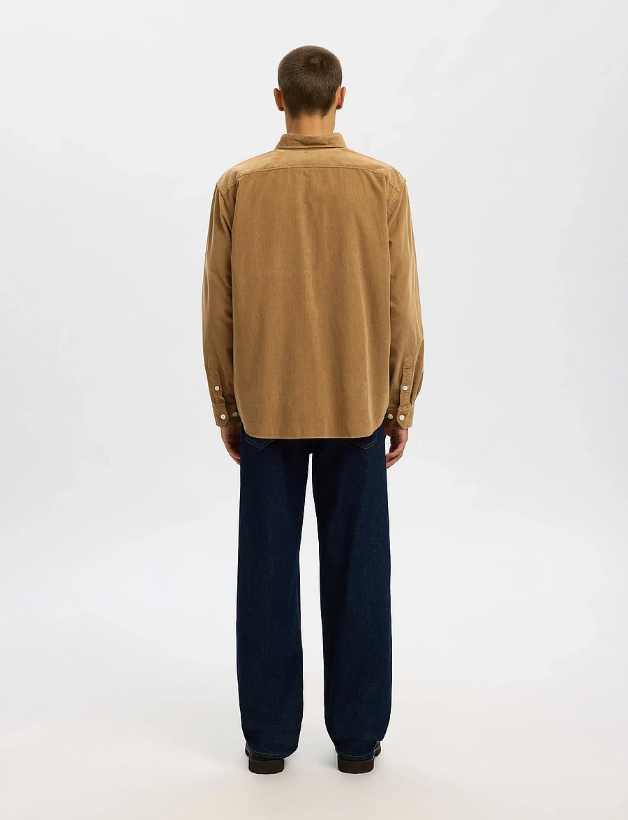 Selected - SLMREGCOLE DANNI CORD BD LS SHIRT NOOS - fløjlsskjorter - kelp - 2