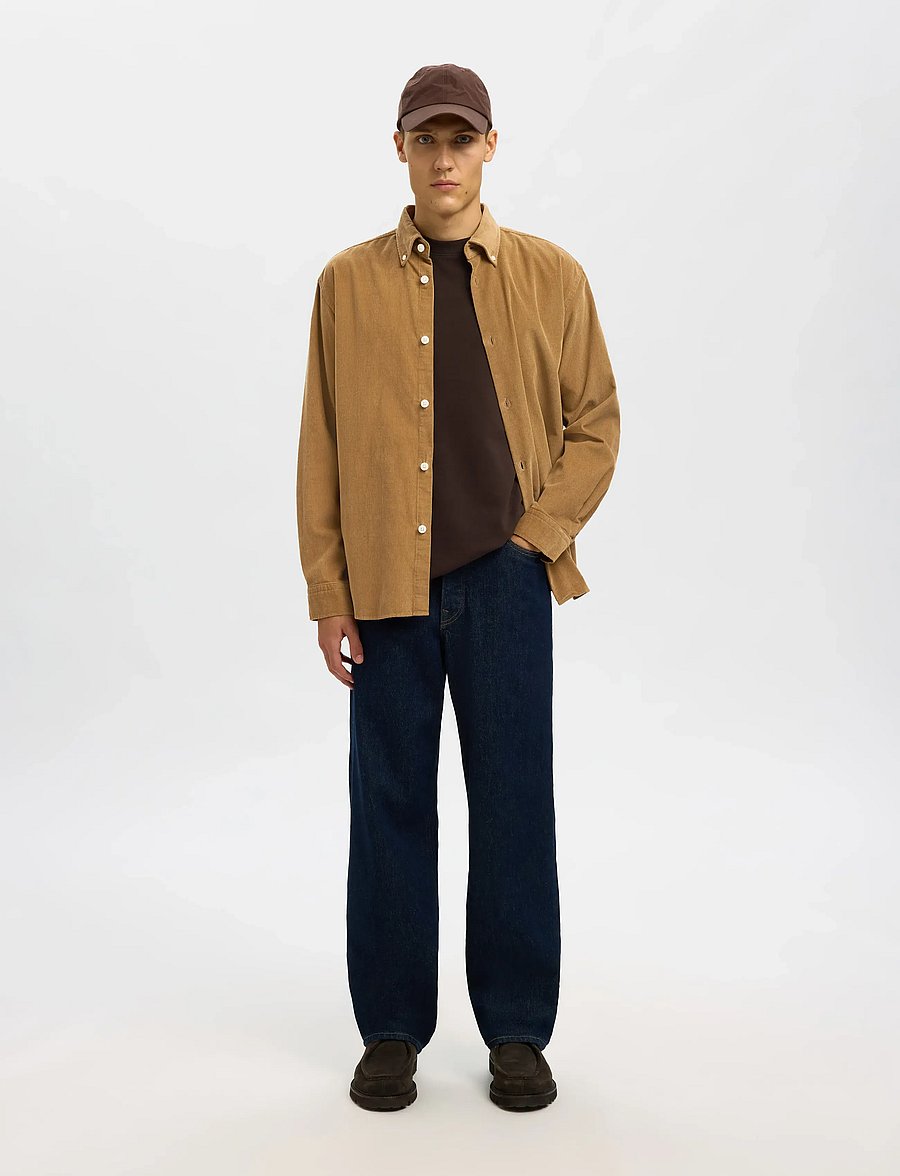 Selected - SLMREGCOLE DANNI CORD BD LS SHIRT NOOS - fløjlsskjorter - kelp - 3
