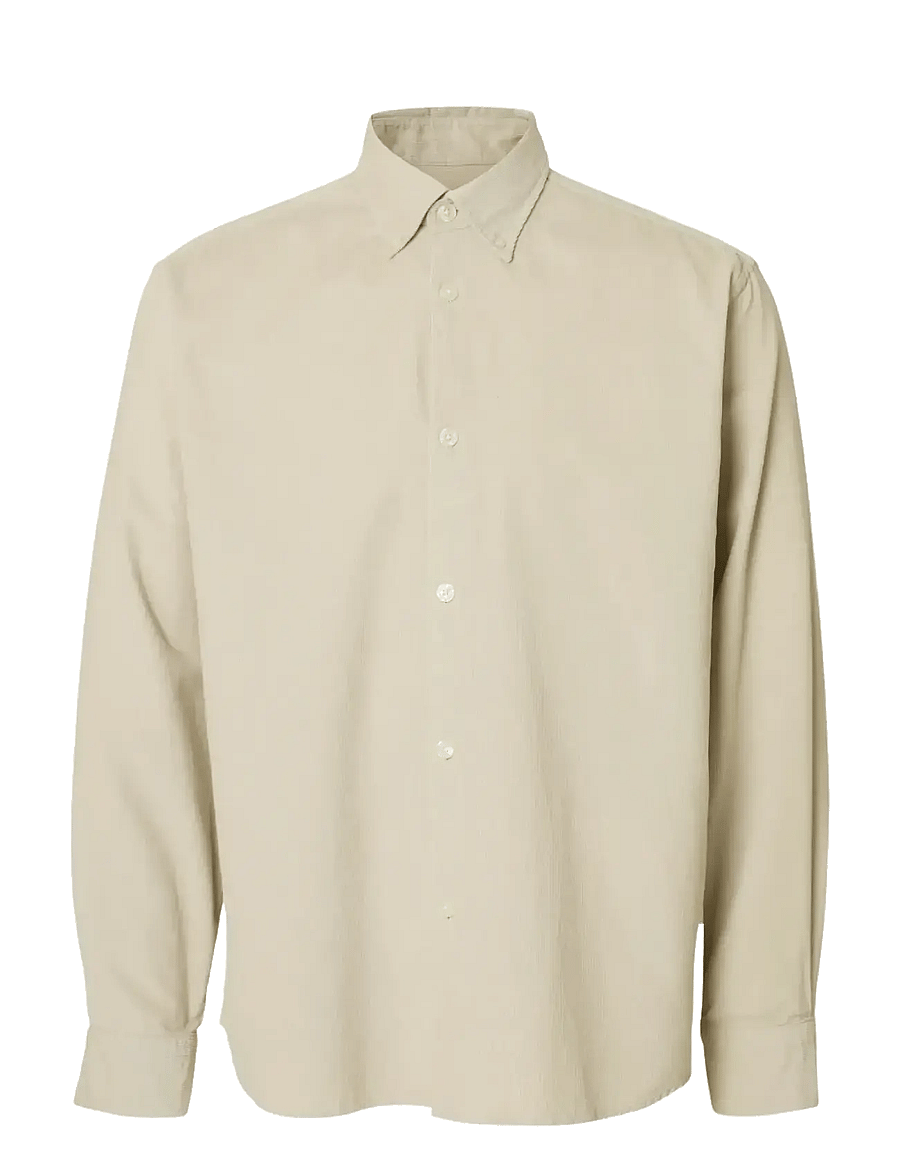 Selected - SLMREGCOLE DANNI CORD BD LS SHIRT NOOS - fløjlsskjorter - moonstruck - 1