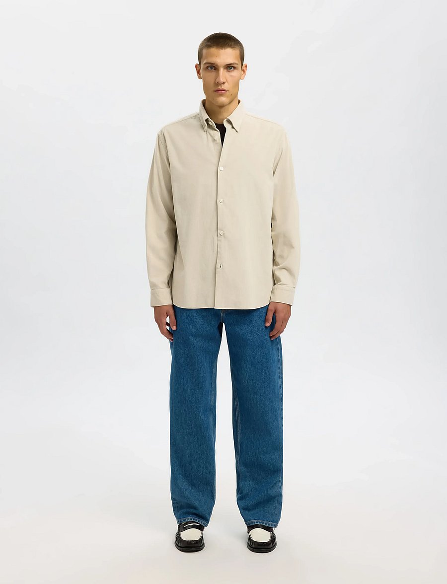 Selected - SLMREGCOLE DANNI CORD BD LS SHIRT NOOS - fløjlsskjorter - moonstruck - 3