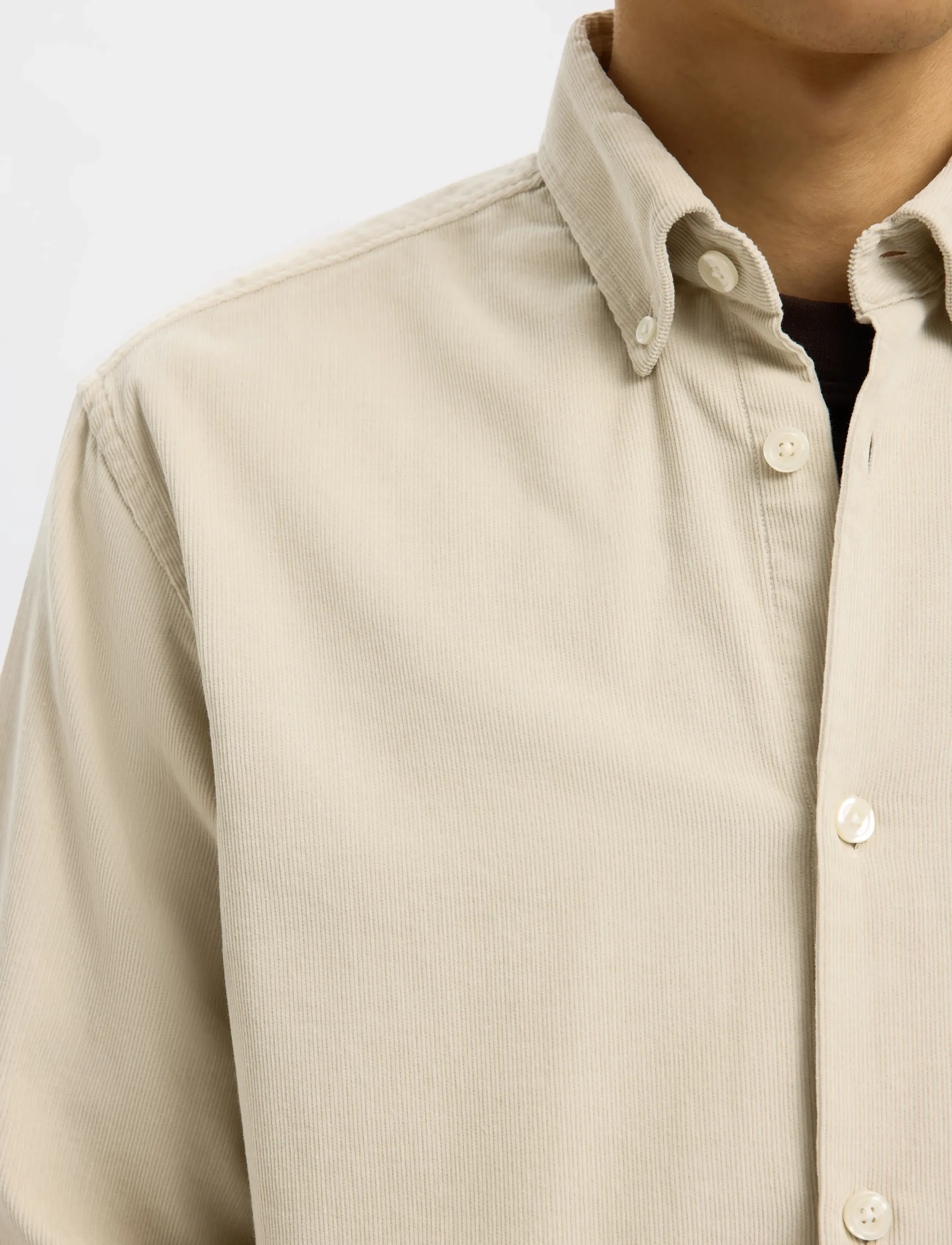 Selected - SLMREGCOLE DANNI CORD BD LS SHIRT NOOS - fløjlsskjorter - moonstruck - 4