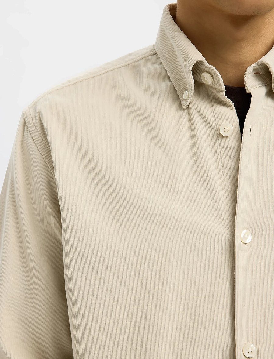 Selected - SLMREGCOLE DANNI CORD BD LS SHIRT NOOS - fløjlsskjorter - moonstruck - 4