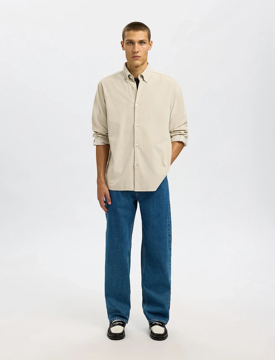 Selected - SLMREGCOLE DANNI CORD BD LS SHIRT NOOS - fløjlsskjorter - moonstruck - 5