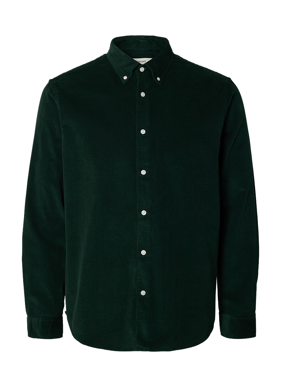 Selected - SLMREGCOLE DANNI CORD BD LS SHIRT NOOS - cordhemden - pine grove - 1