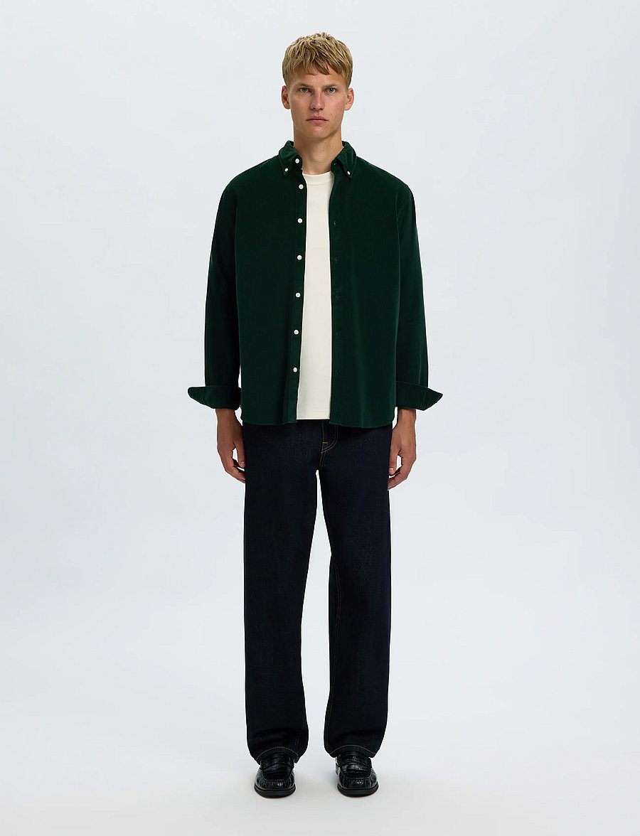 Selected - SLMREGCOLE DANNI CORD BD LS SHIRT NOOS - cordhemden - pine grove - 3