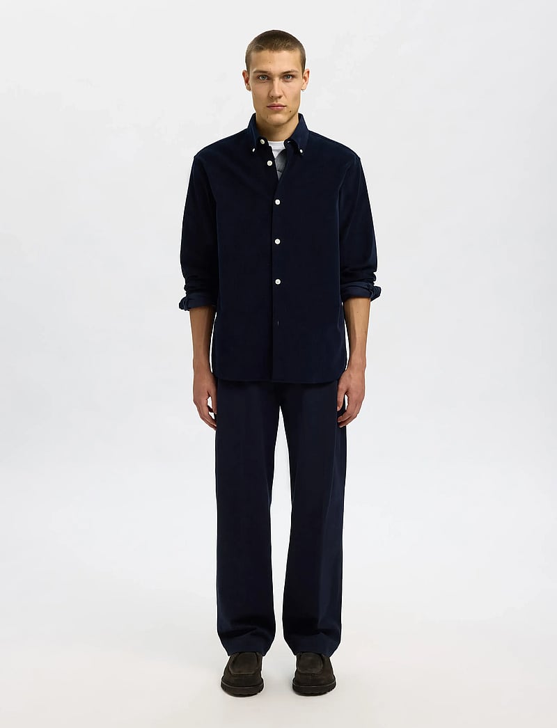 Selected - SLMREGCOLE DANNI CORD BD LS SHIRT NOOS - fløjlsskjorter - sky captain - 3