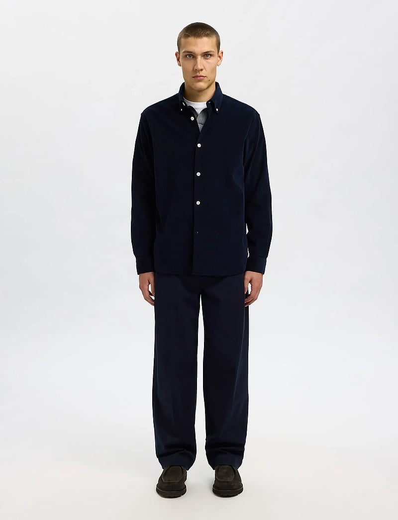Selected - SLMREGCOLE DANNI CORD BD LS SHIRT NOOS - fløjlsskjorter - sky captain - 4