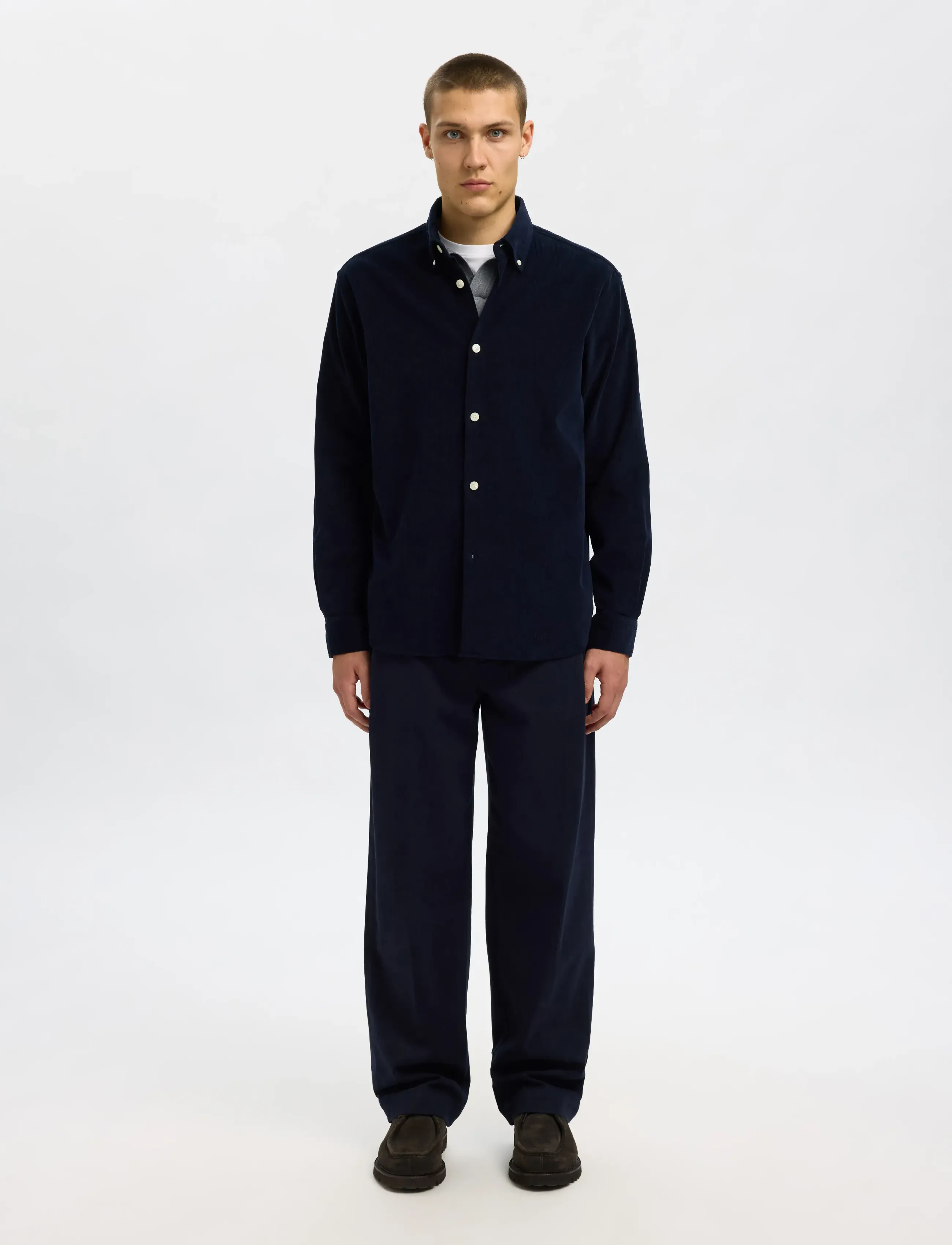 Selected - SLMREGCOLE DANNI CORD BD LS SHIRT NOOS - fløjlsskjorter - sky captain - 4