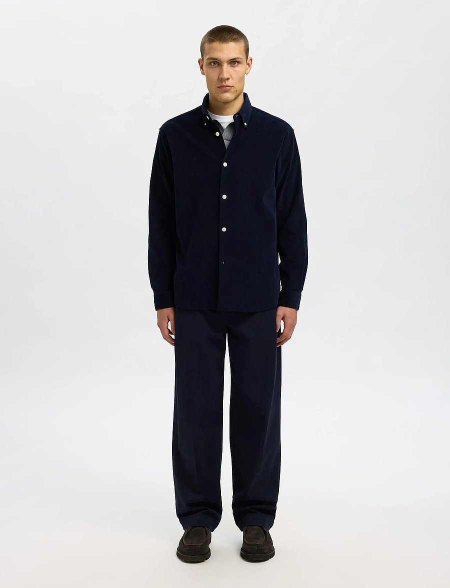 Selected - SLMREGCOLE DANNI CORD BD LS SHIRT NOOS - fløjlsskjorter - sky captain - 4