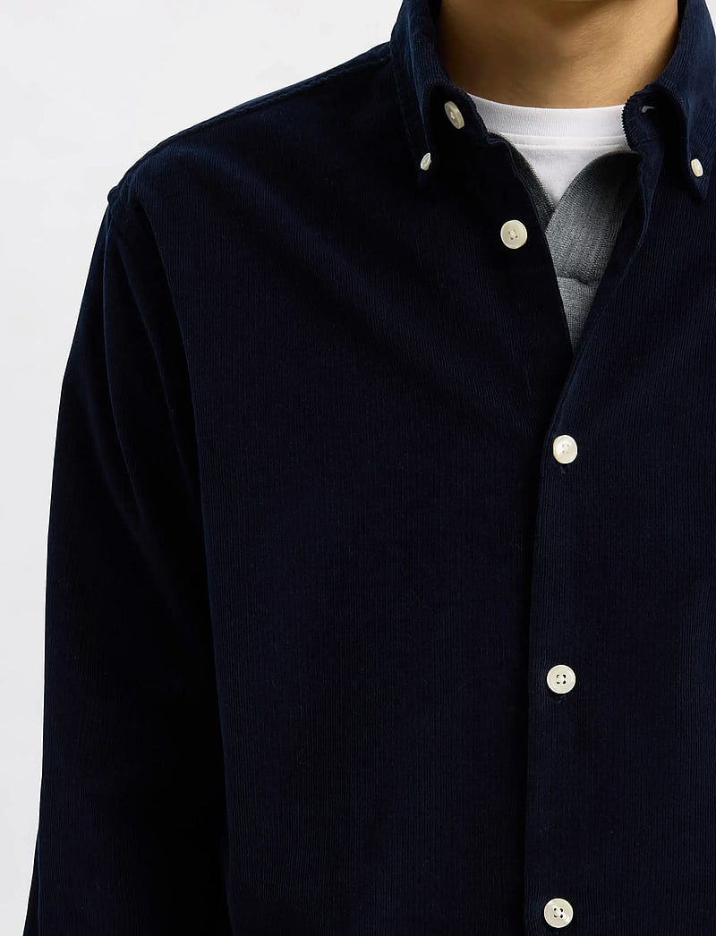 Selected - SLMREGCOLE DANNI CORD BD LS SHIRT NOOS - fløjlsskjorter - sky captain - 5