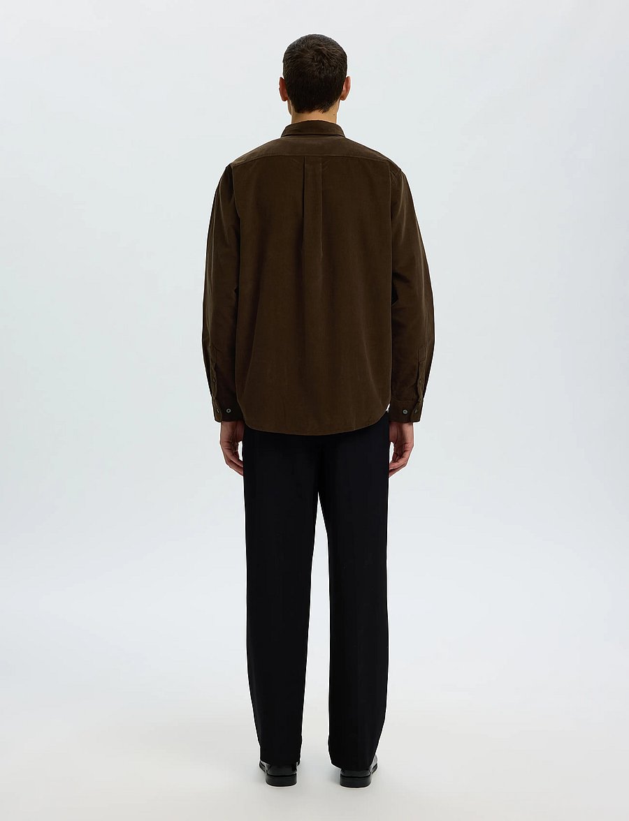 Selected - SLMREGCOLE DANNI CORD BD LS SHIRT NOOS - velvetsärgid - turkish coffee - 2