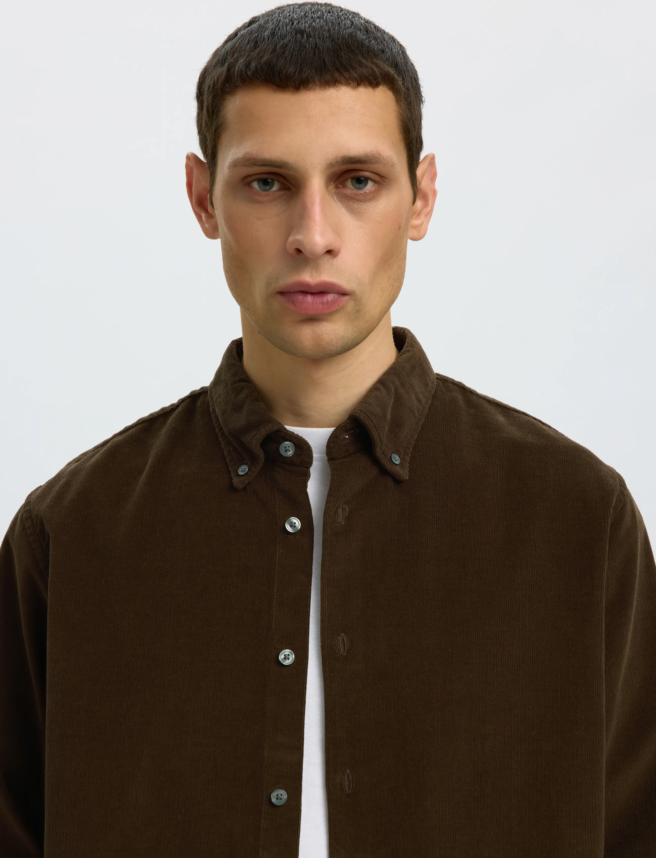 Selected - SLMREGCOLE DANNI CORD BD LS SHIRT NOOS - velvetsärgid - turkish coffee - 4