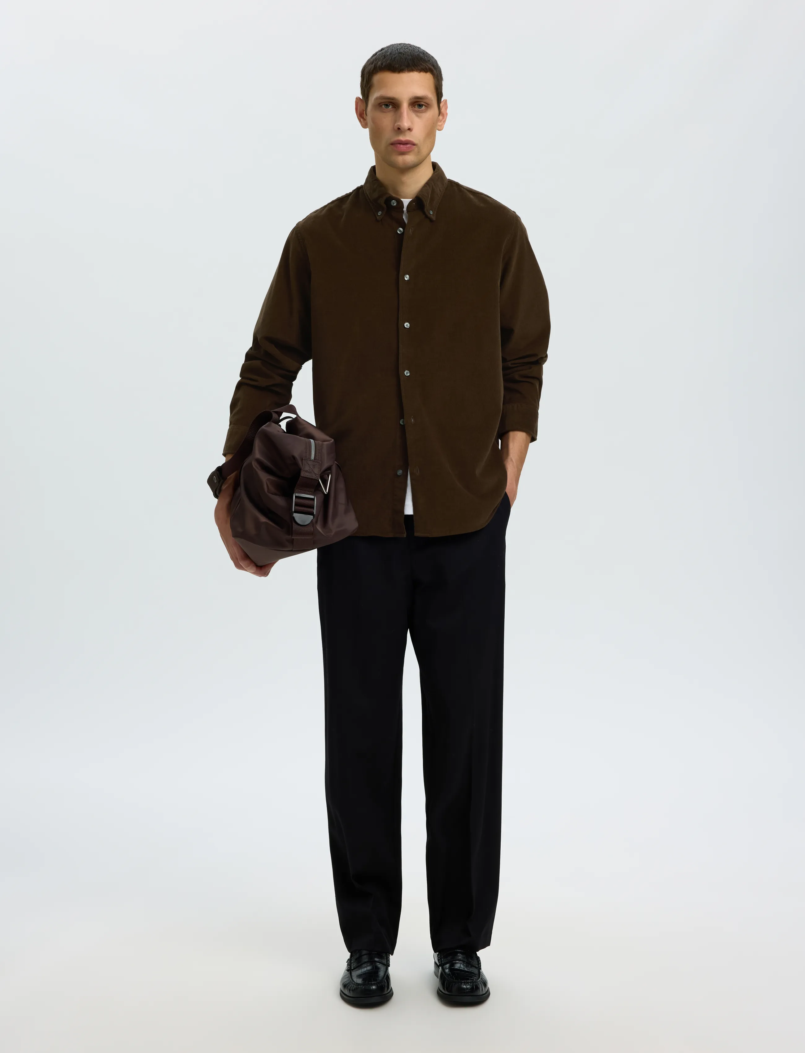 Selected - SLMREGCOLE DANNI CORD BD LS SHIRT NOOS - velvetsärgid - turkish coffee - 5