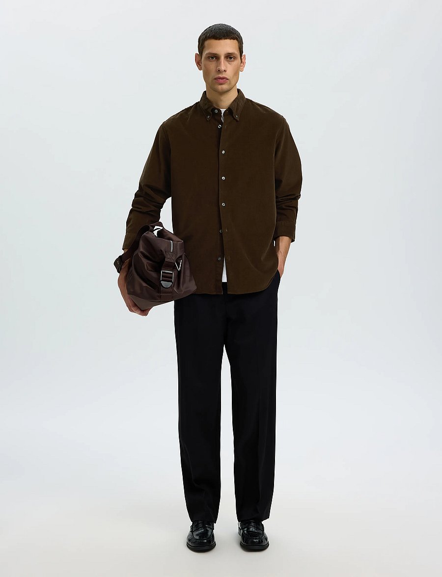 Selected - SLMREGCOLE DANNI CORD BD LS SHIRT NOOS - velvetsärgid - turkish coffee - 5