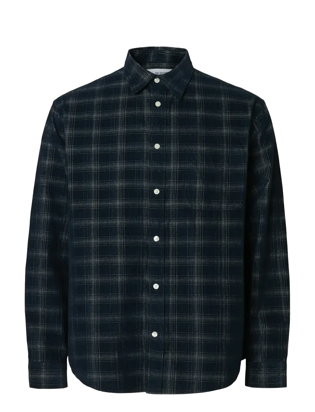 Selected SLMREGCLAUS CORD YD CHECK LS SHIRT - Skjorter - NAVY BLAZER / navy
