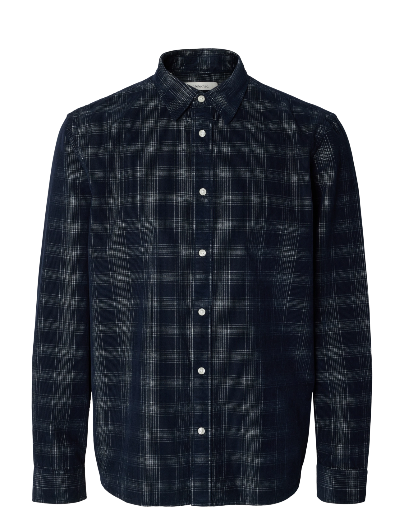 Selected - SLMREGCLAUS CORD YD CHECK LS SHIRT - fløjlsskjorter - sky captain - 1