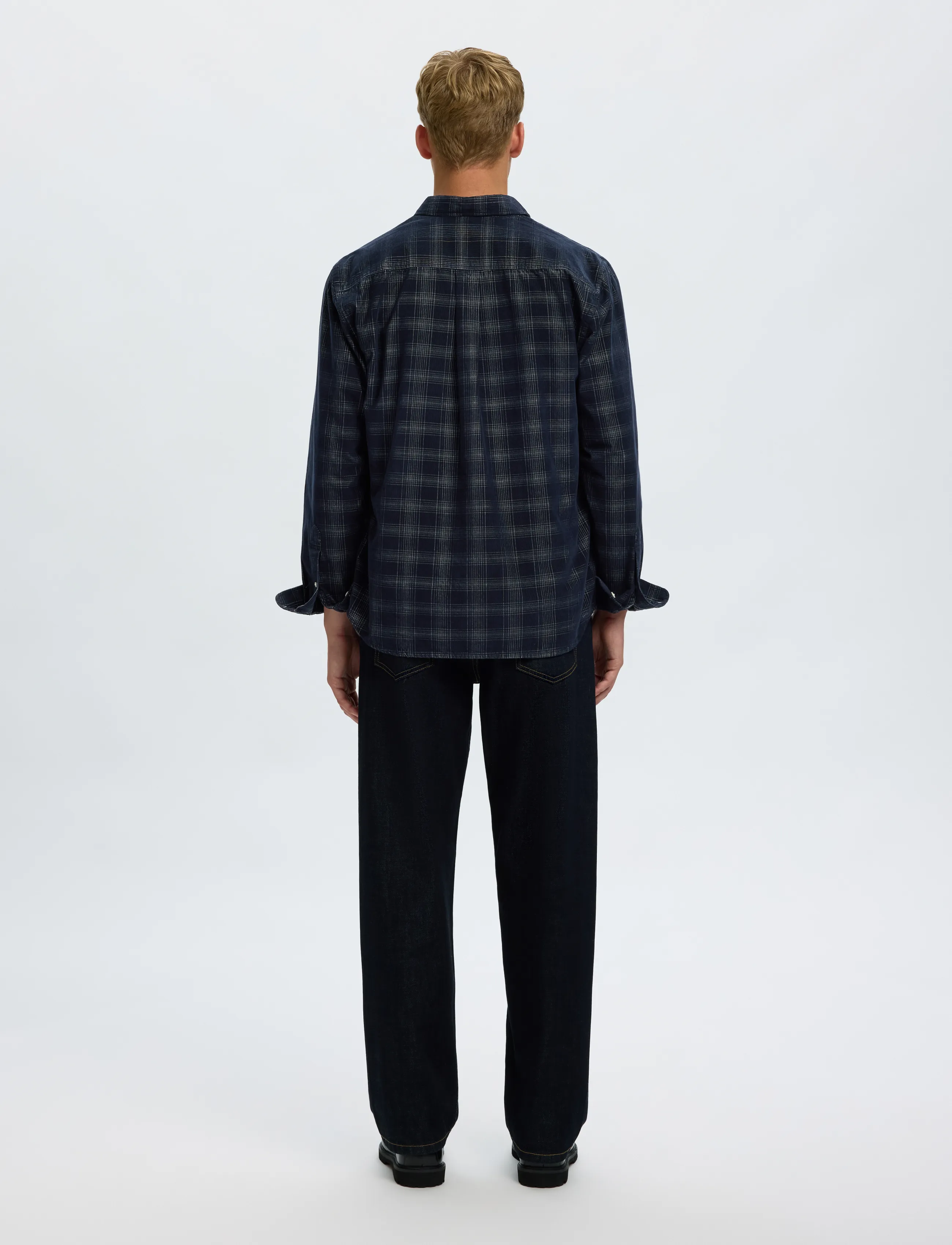 Selected - SLMREGCLAUS CORD YD CHECK LS SHIRT - fløjlsskjorter - sky captain - 2