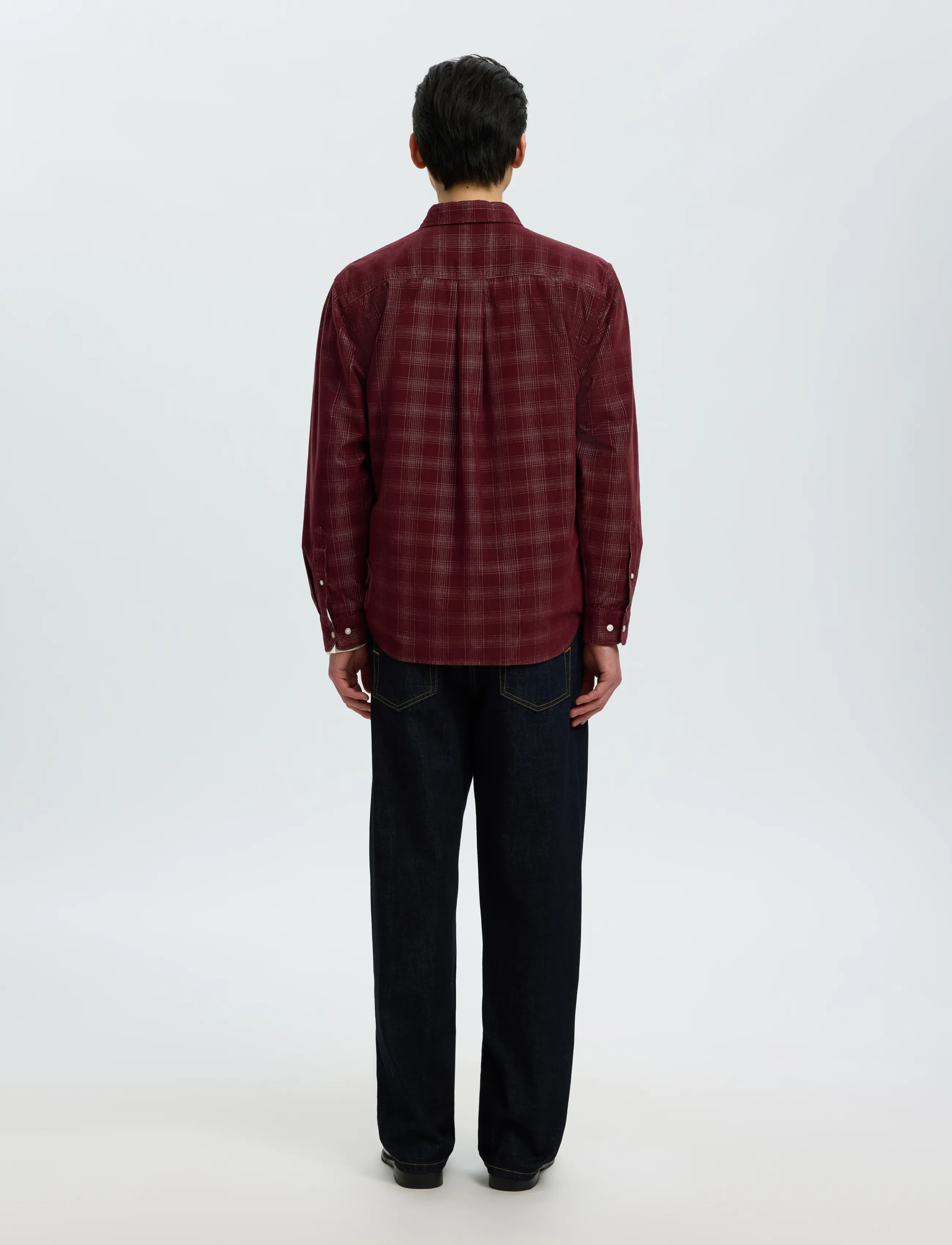 Selected - SLMREGCLAUS CORD YD CHECK LS SHIRT - manchesterskjortor - tawny port - 2
