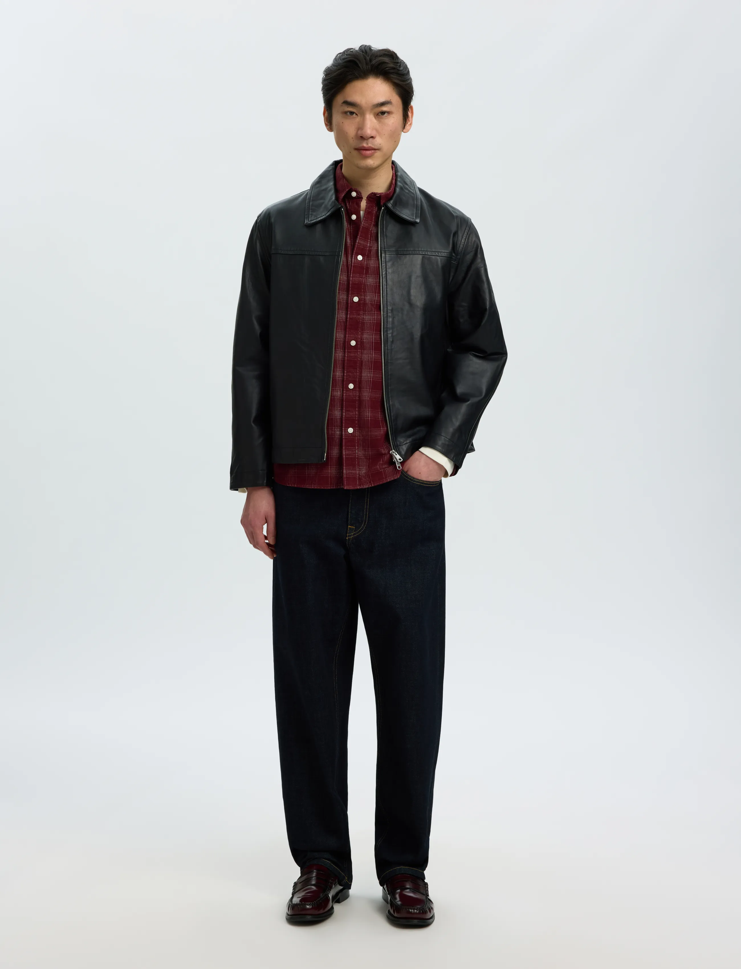 Selected - SLMREGCLAUS CORD YD CHECK LS SHIRT - manchesterskjortor - tawny port - 5