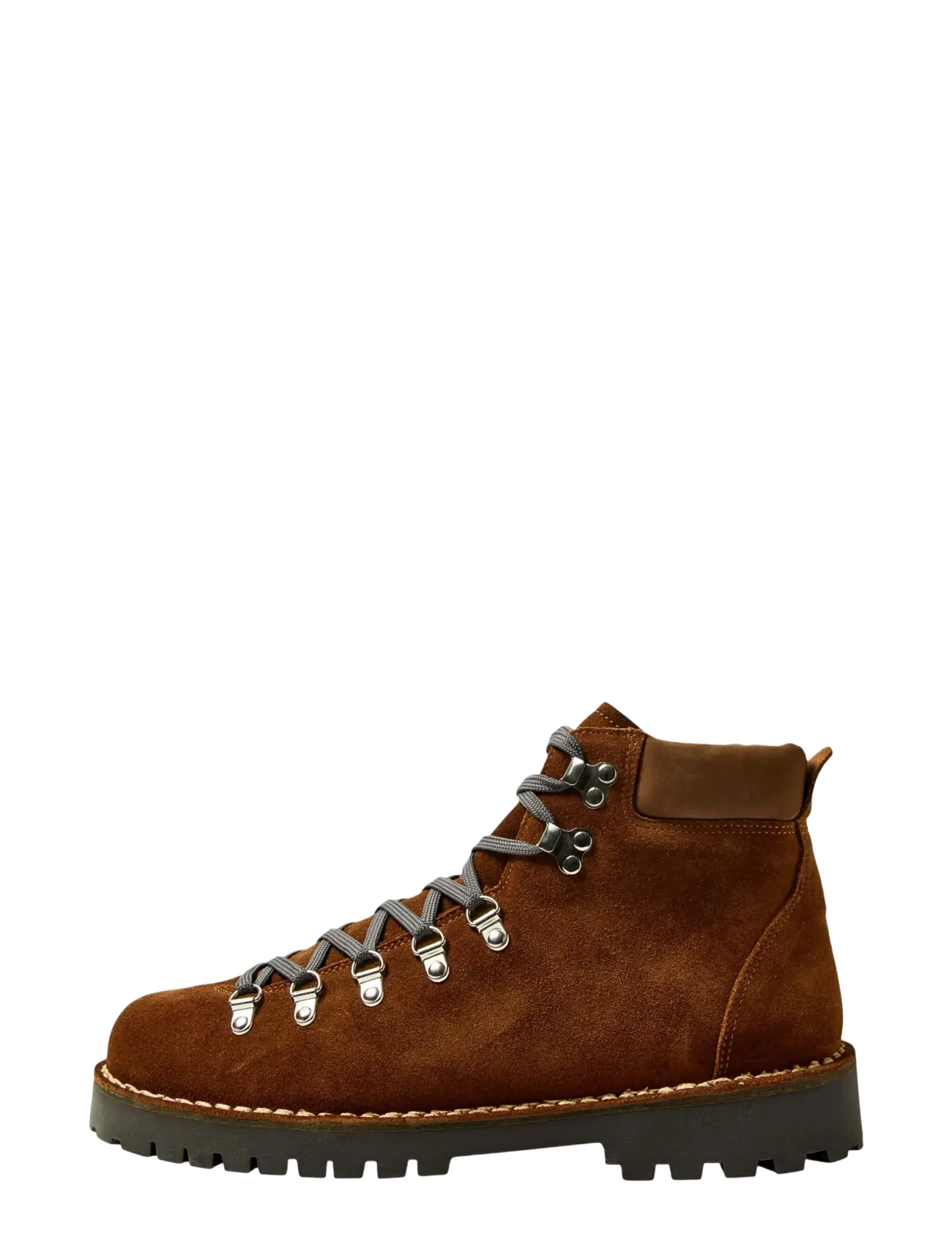 Selected - SLMALFRED SUEDE W HIKING BOOT - kängor med snörning - cognac - 0