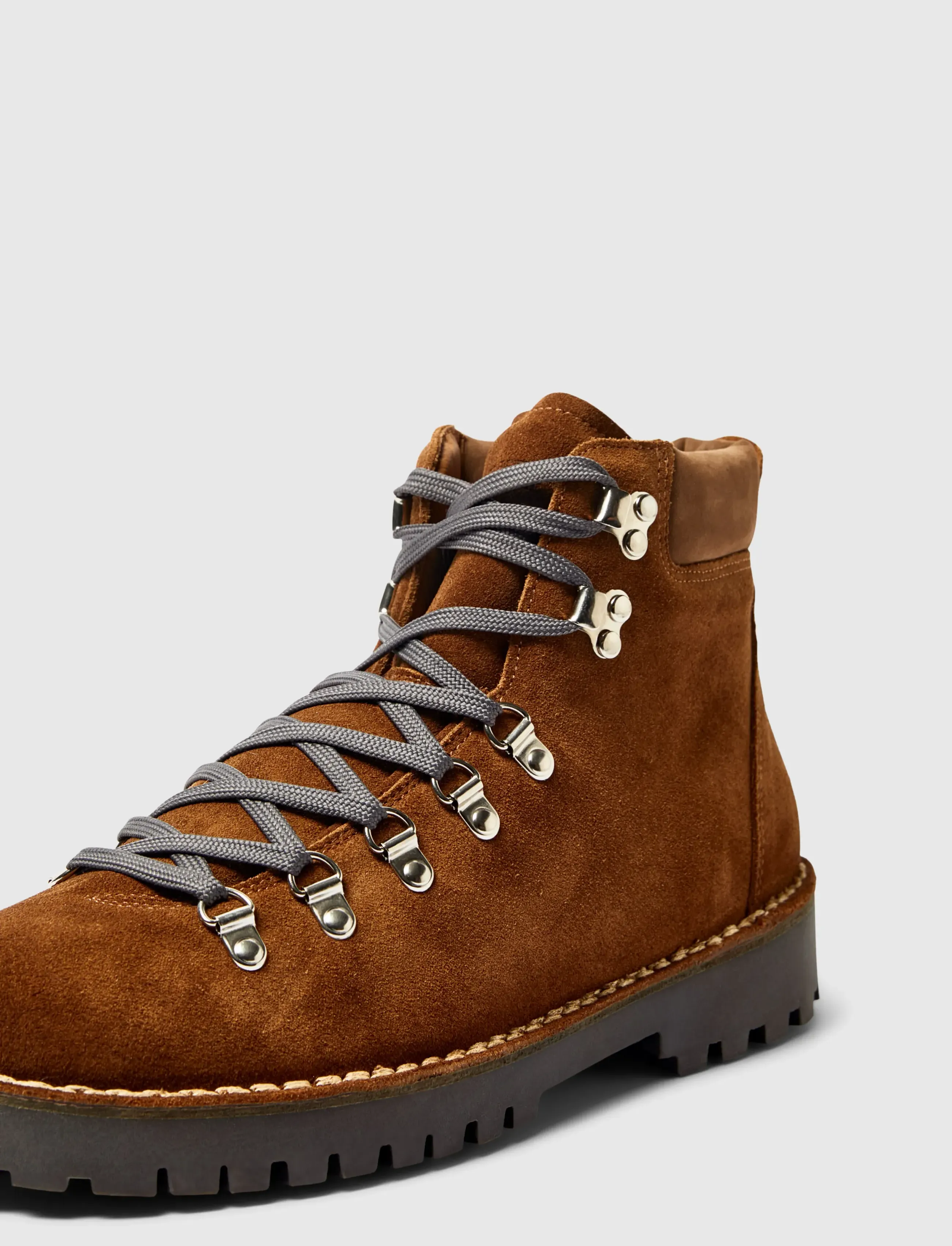 Selected - SLMALFRED SUEDE W HIKING BOOT - kängor med snörning - cognac - 3