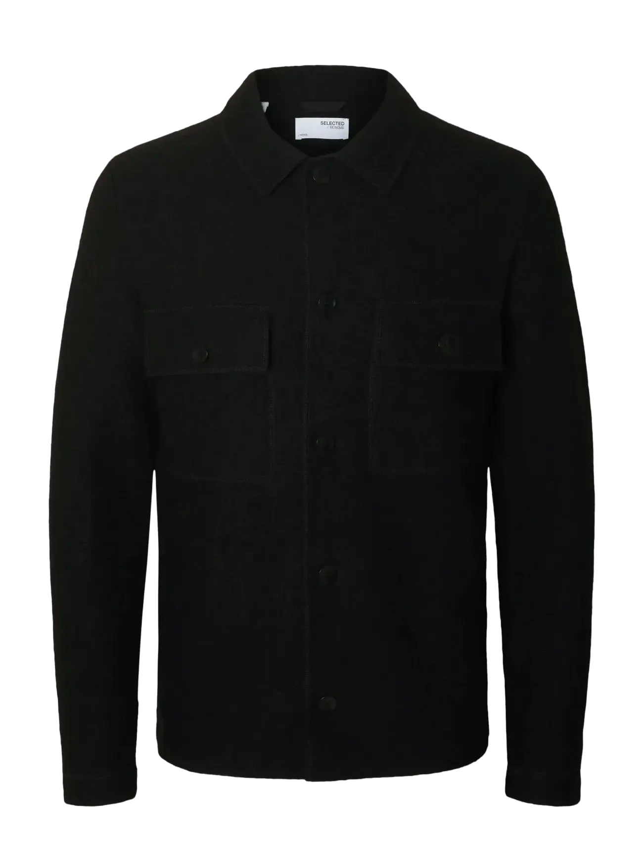 Selected SLHNEALY LS KNIT WORKWEAR CARDIGAN NOOS - Overshirts - BLACK / black