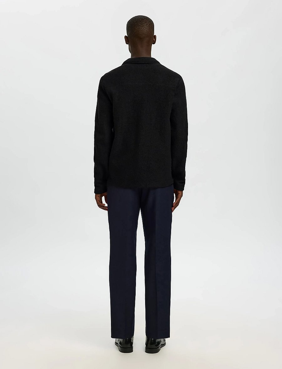 Selected - SLMNEALY LS KNIT WORKWEAR CARDIGAN NOOS - Überhemden - black - 2