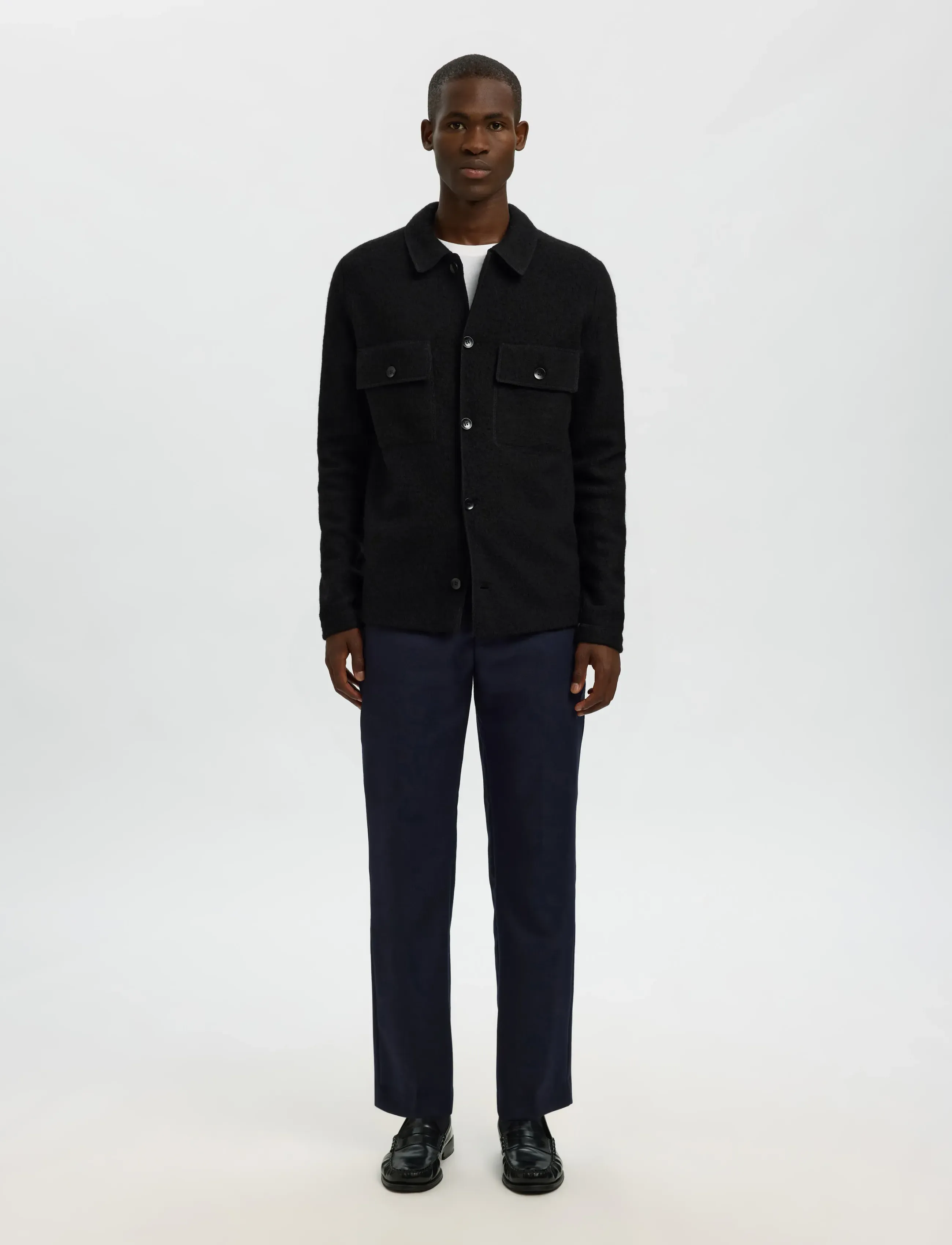 Selected - SLMNEALY LS KNIT WORKWEAR CARDIGAN NOOS - jackets - black - 3