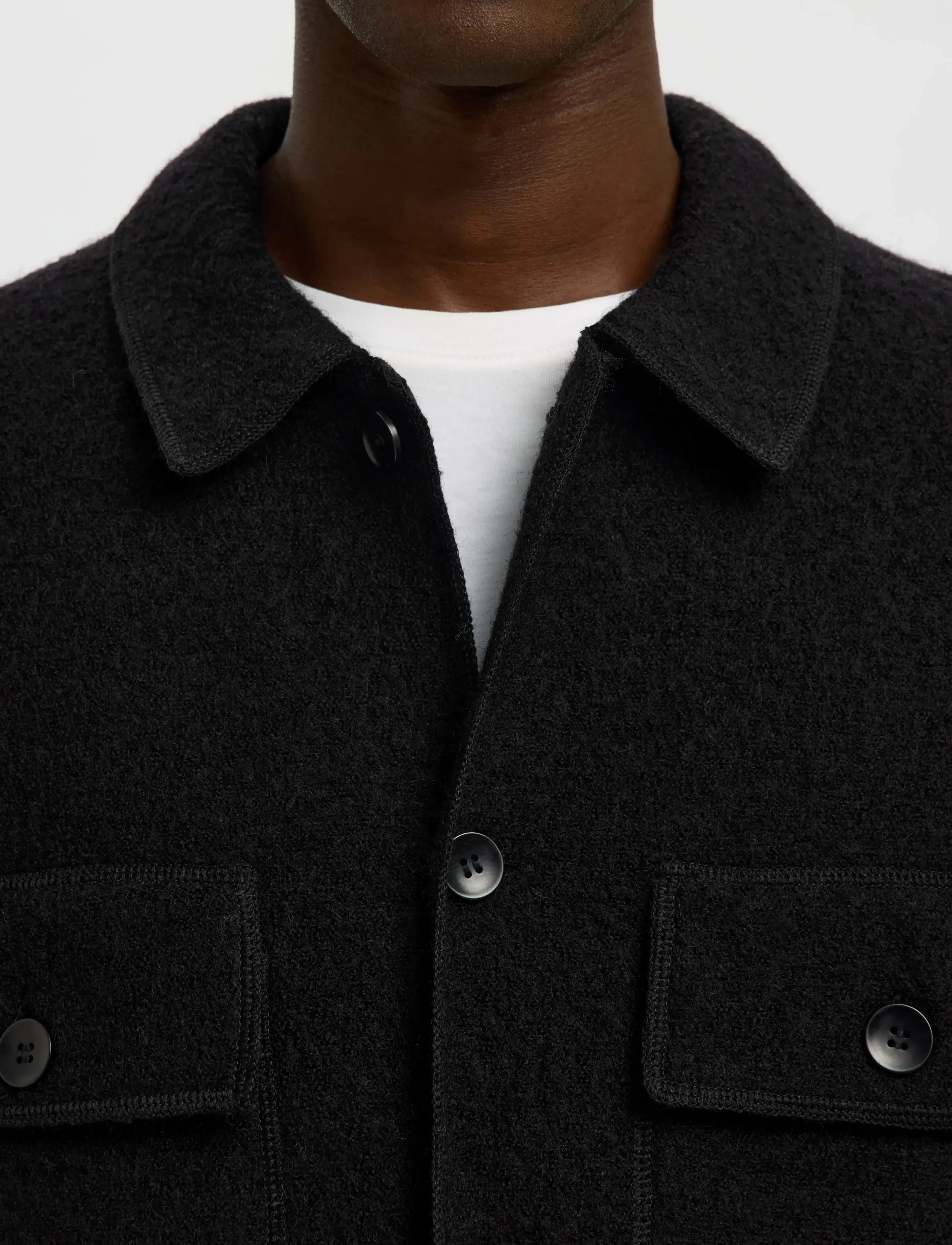 Selected - SLMNEALY LS KNIT WORKWEAR CARDIGAN NOOS - jackets - black - 4