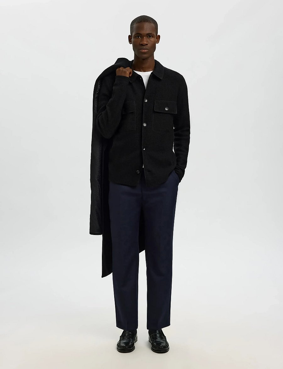 Selected - SLMNEALY LS KNIT WORKWEAR CARDIGAN NOOS - kurtki - black - 5