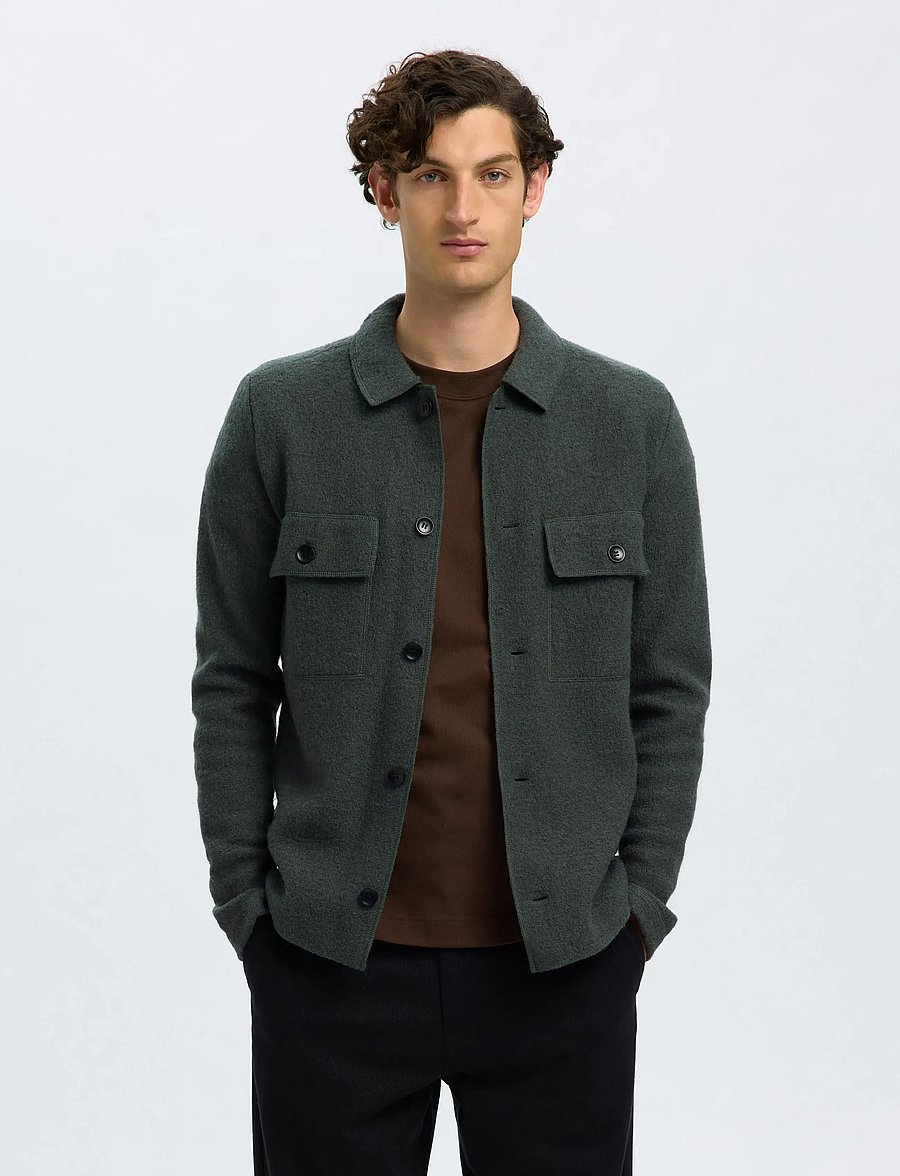 Selected - SLMNEALY LS KNIT WORKWEAR CARDIGAN NOOS - vestes - deep forest - 0
