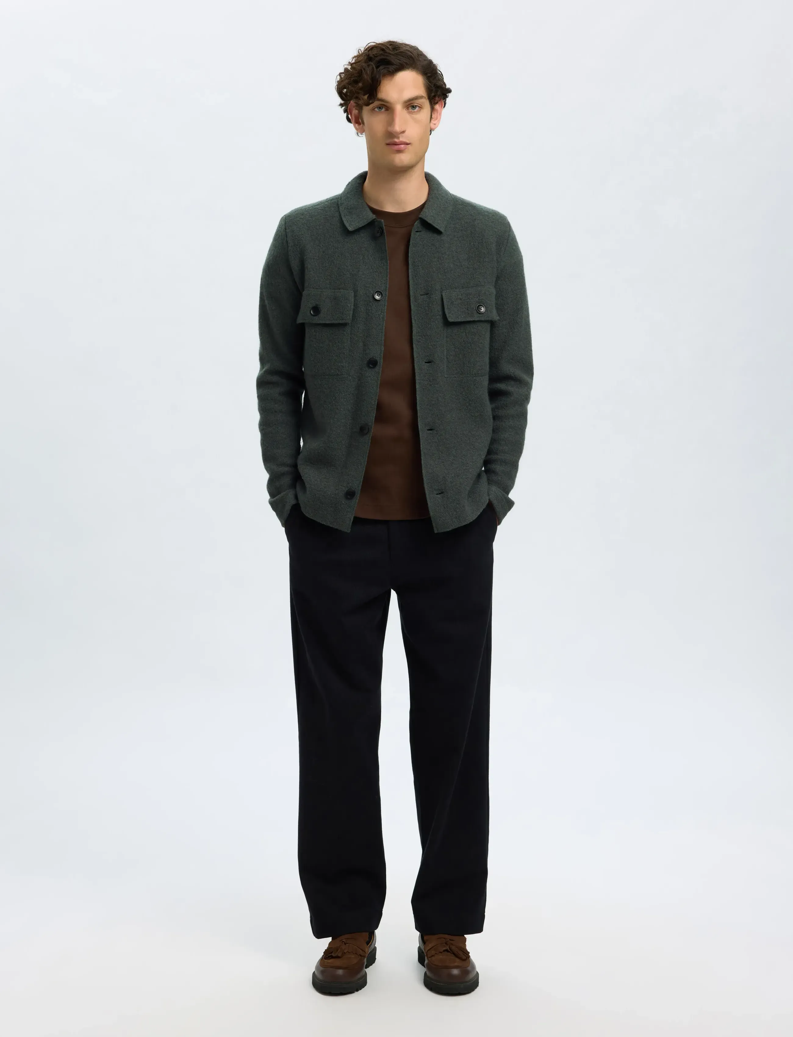 Selected - SLMNEALY LS KNIT WORKWEAR CARDIGAN NOOS - vestes - deep forest - 3