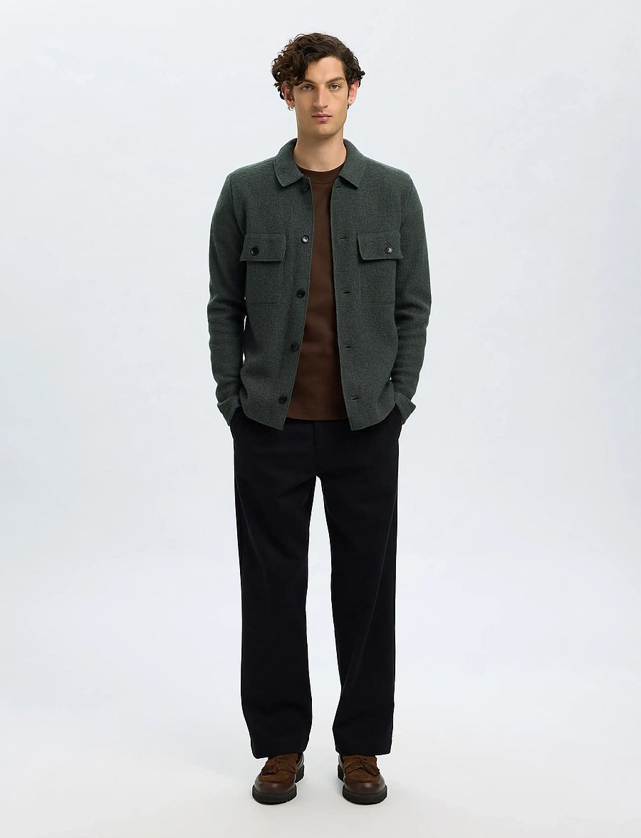 Selected - SLMNEALY LS KNIT WORKWEAR CARDIGAN NOOS - vestes - deep forest - 3