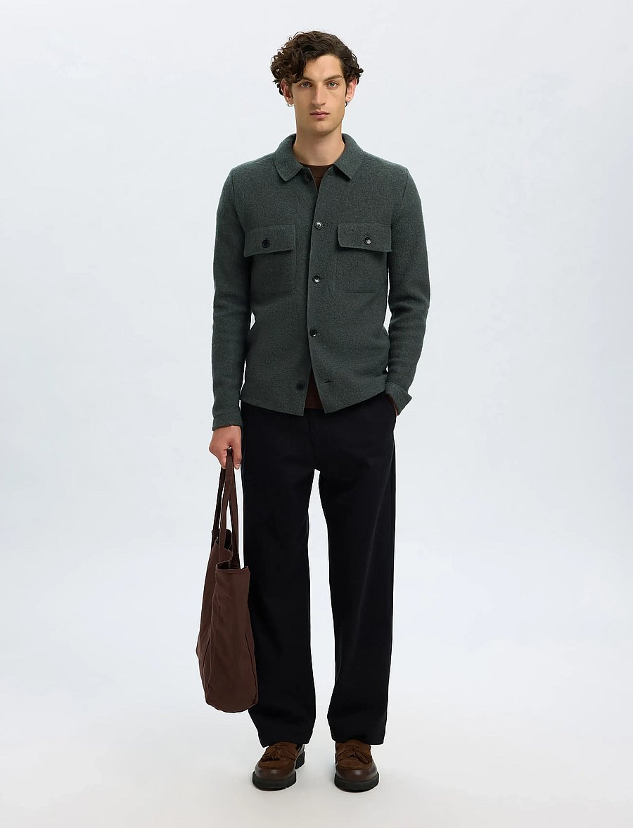 Selected - SLMNEALY LS KNIT WORKWEAR CARDIGAN NOOS - vestes - deep forest - 5