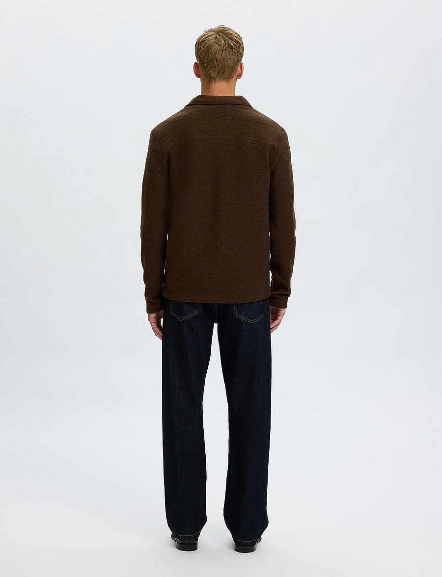 Selected - SLMNEALY LS KNIT WORKWEAR CARDIGAN NOOS - Überhemden - demitasse - 2