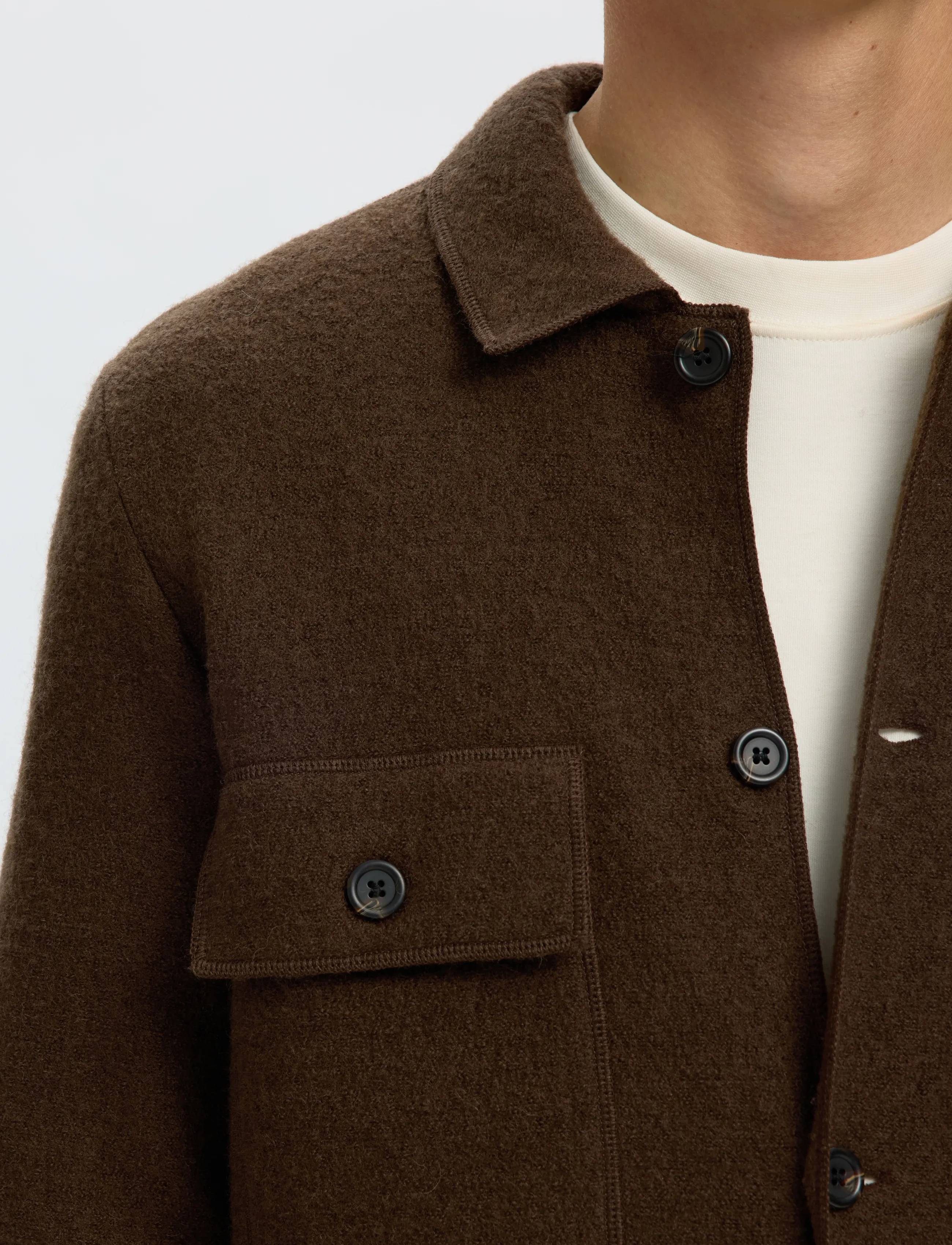 Selected - SLMNEALY LS KNIT WORKWEAR CARDIGAN NOOS - jackets - demitasse - 4
